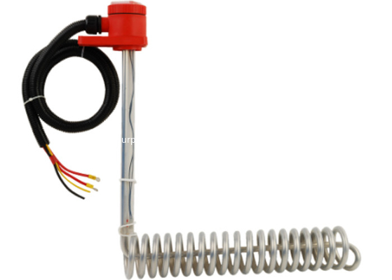L Shaped 1 Phase Spiral PTFE Immersion Heater For Plating Tank Solutions