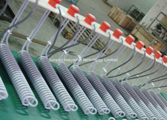 L Shaped 1 Phase Spiral PTFE Immersion Heater For Plating Tank Solutions